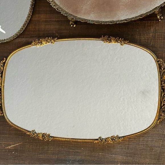 Vintage Matson Ornate Gold Ormolu Vanity Mirror Tray - Picture 4 of 5